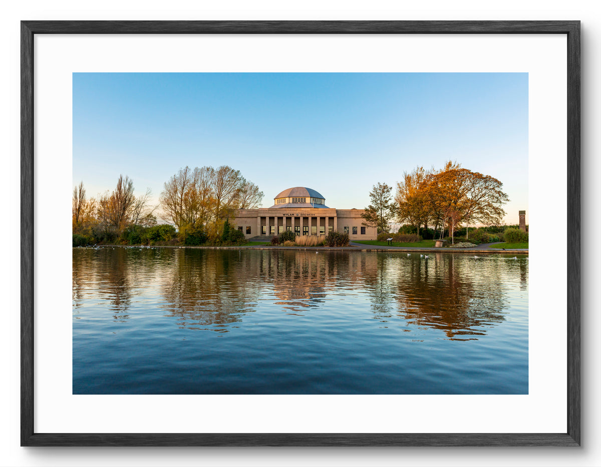 Exhibition Park - Lake Reflections - Newcastle shown as a framed photographic print.