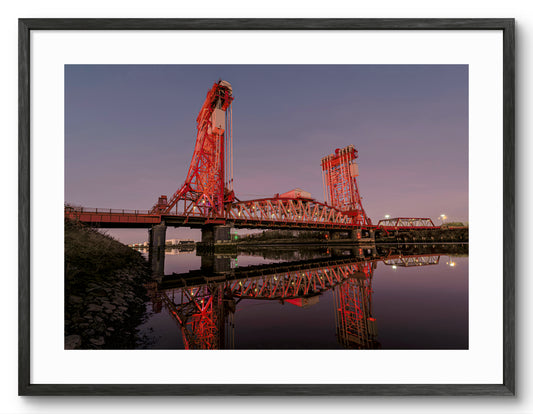Tees Newport Bridge - River Tees - Teesside shown as a framed photographic print.