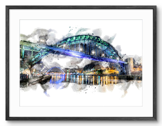 Tyne Bridge - Digital Watercolour - Newcastle - Gateshead