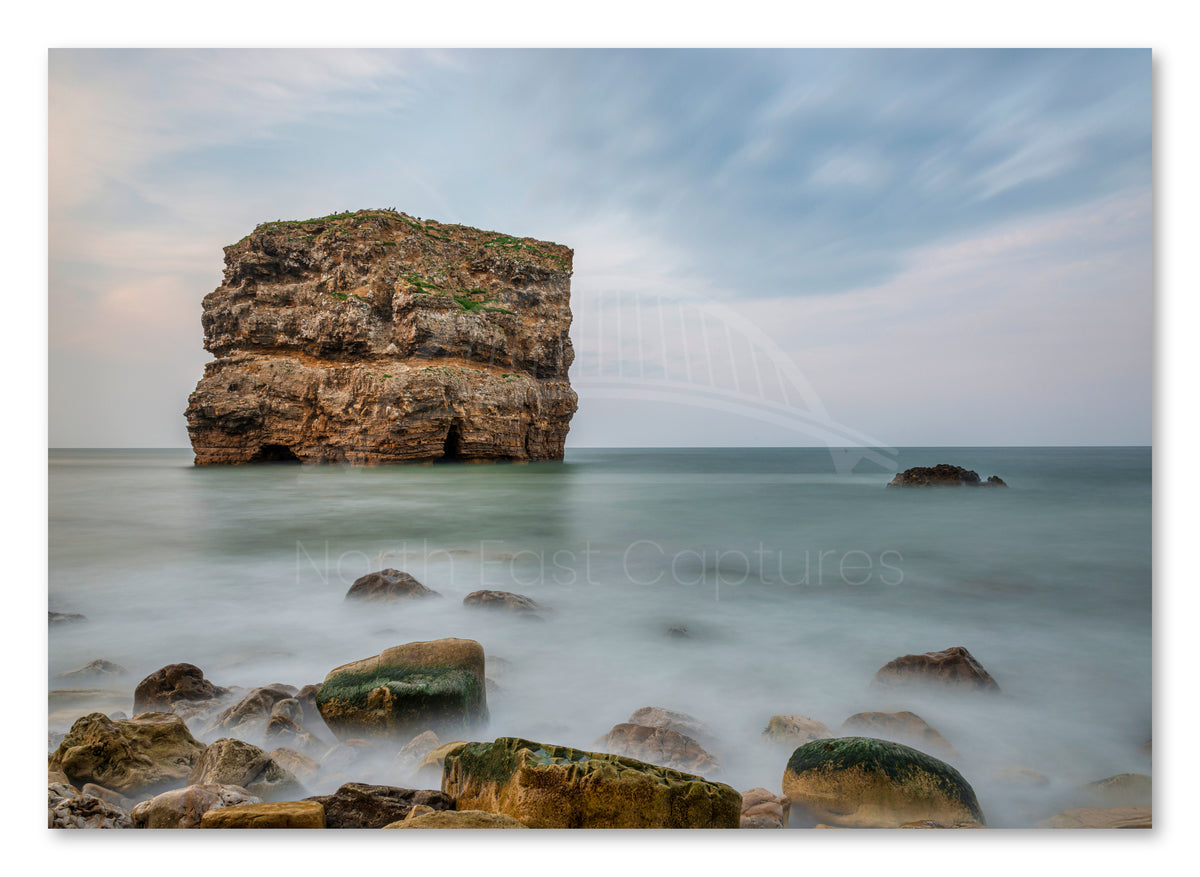 Marsden Rock - Long Exposure - Marsden - South Tyneside shown as a canvas print.