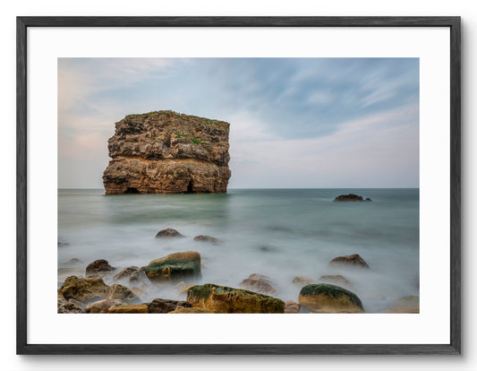 Marsden Rock - Long Exposure - Marsden - South Tyneside shown as a framed photographic print.