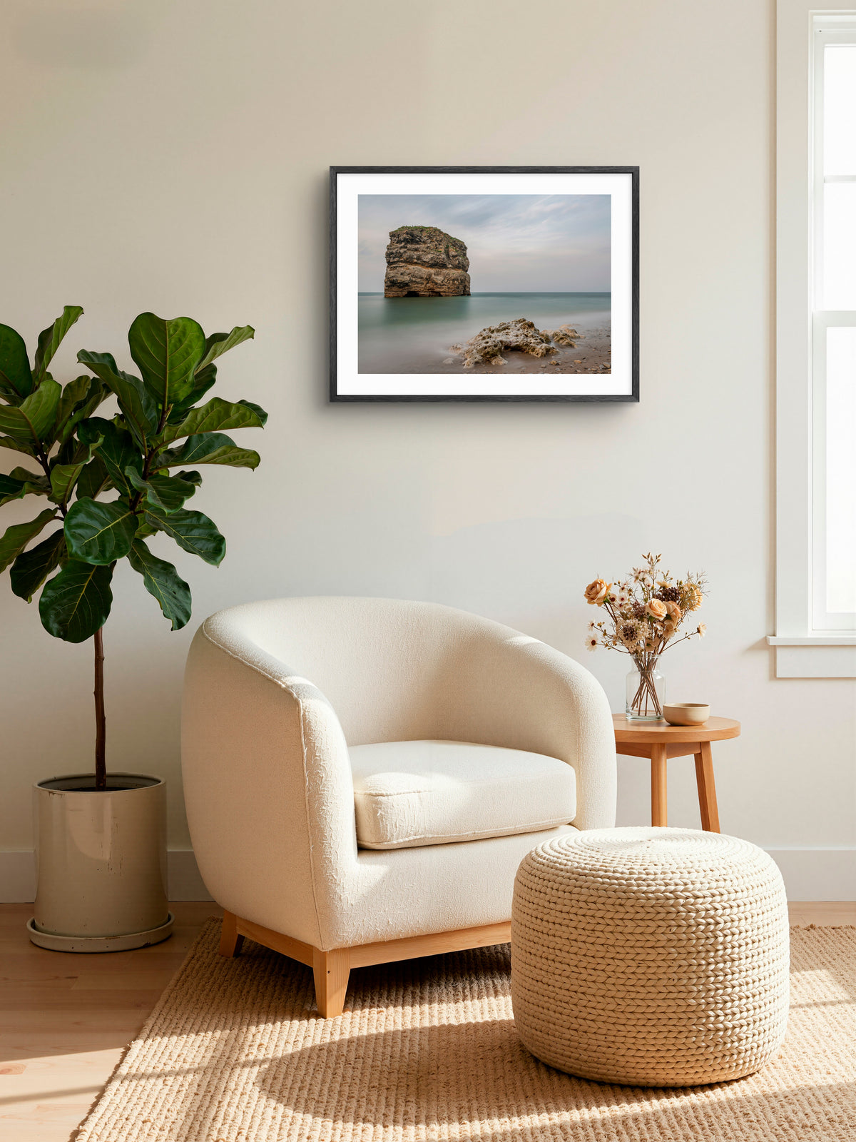 Marsden Rock - Marsden - South Tyneside wall art displayed in a styled room setting.