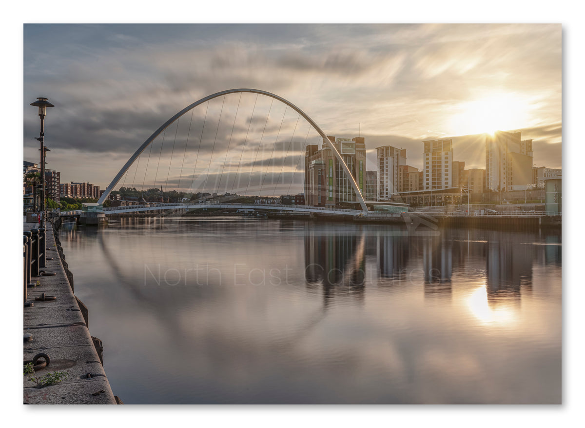 Millennium Bridge Gateshead - Golden Sunrise - Gateshead shown as a canvas print.