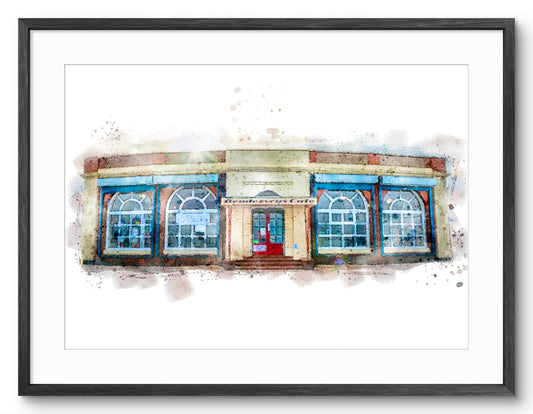 Rendezvous Cafe - Digital Watercolour - Whitley Bay