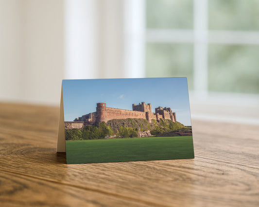 Bamburgh Castle blank A5 greetings card, Northumberland, by North East Captures