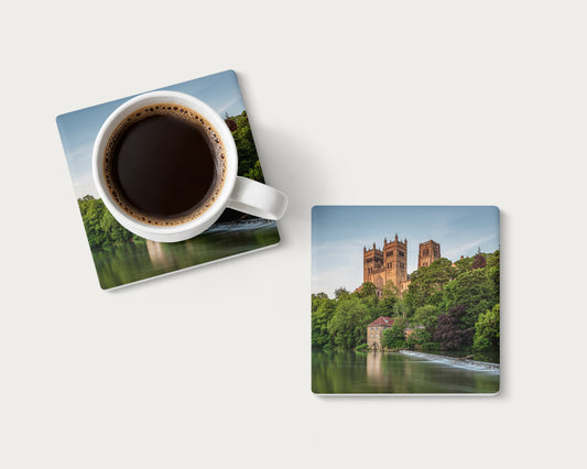 Durham Cathedral and River Wear photography coaster featuring Durham