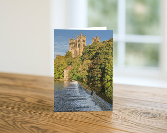 Durham Cathedral and River Wear blank A5 greetings card, Durham, by North East Captures
