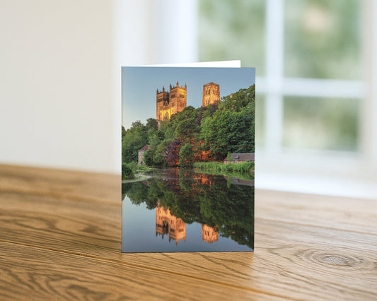 Durham Cathedral River Reflections blank A5 greetings card, Durham, by North East Captures