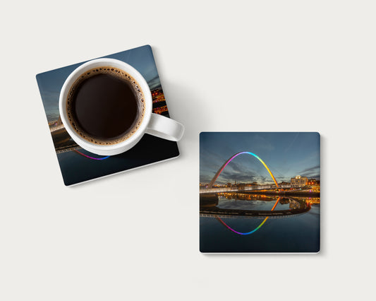 Gateshead Millennium Bridge at Night Coaster | North East Gift.