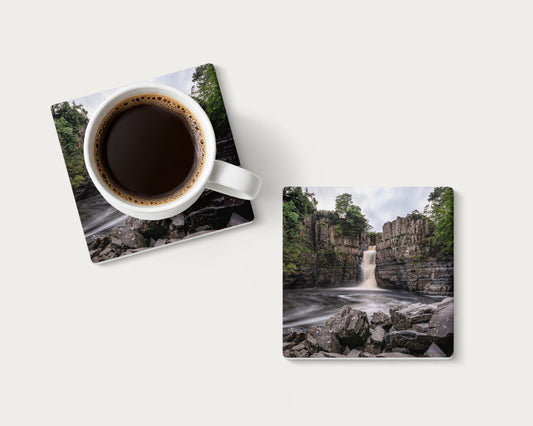 High Force Waterfall photography coaster featuring County Durham