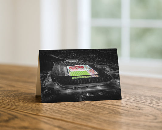 Stadium of Light at Night blank A5 greetings card, Sunderland, by North East Captures