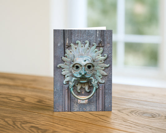 Durham Cathedral Sanctuary Knocker blank A5 greetings card, Durham, by North East Captures