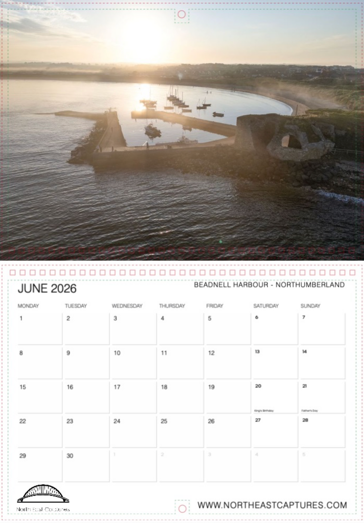 North East Captures 2026 wall calendar preview 8 of 14.