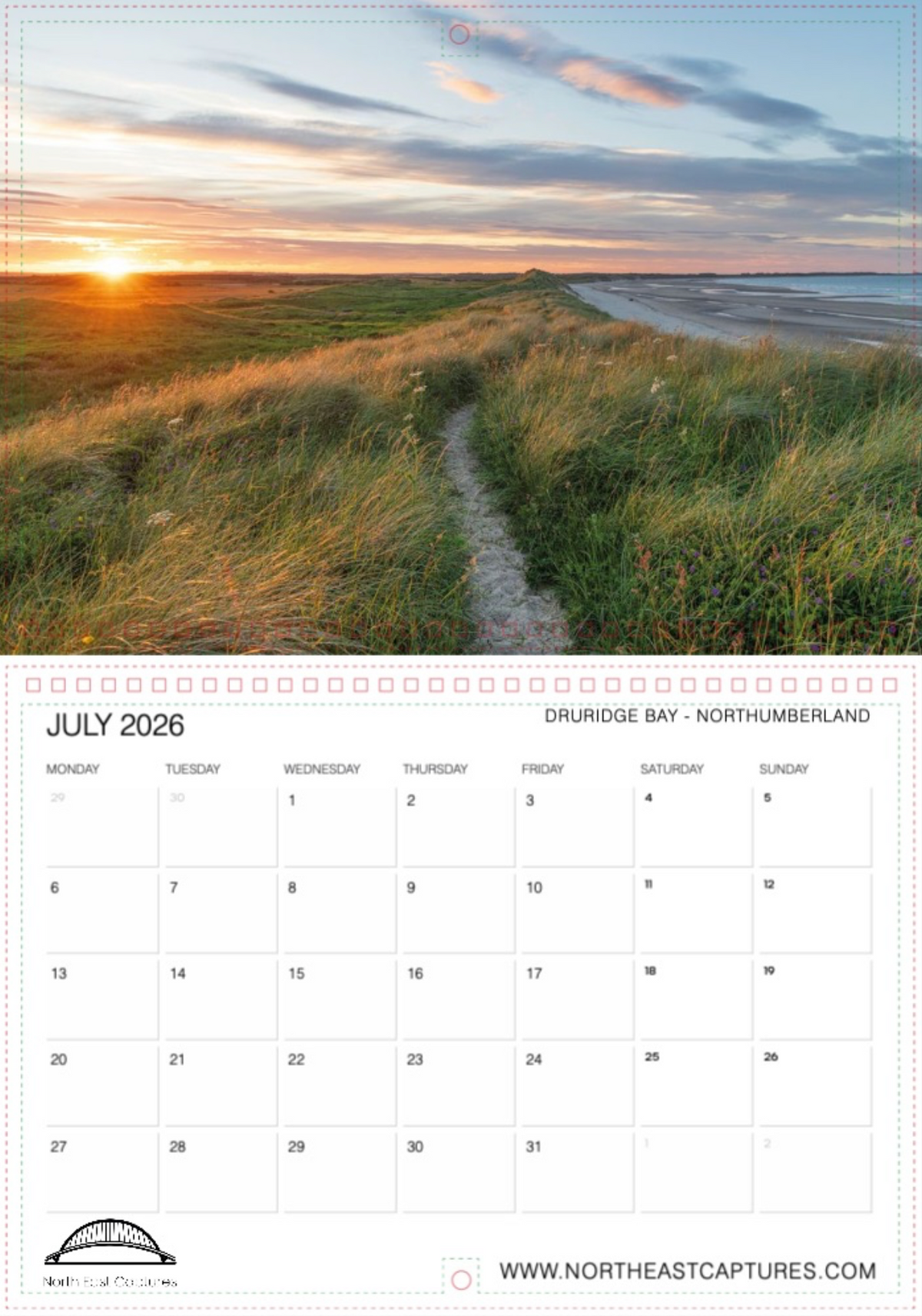 North East Captures 2026 wall calendar preview 9 of 14.