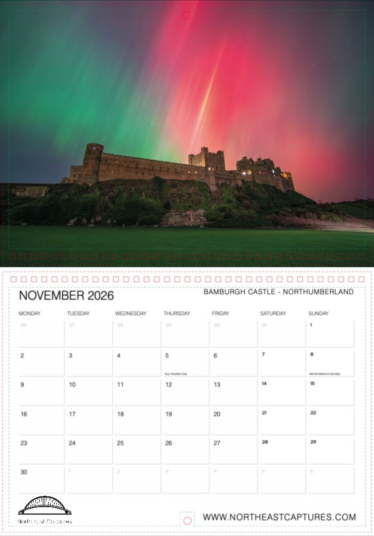 North East Captures 2026 wall calendar preview 13 of 14.