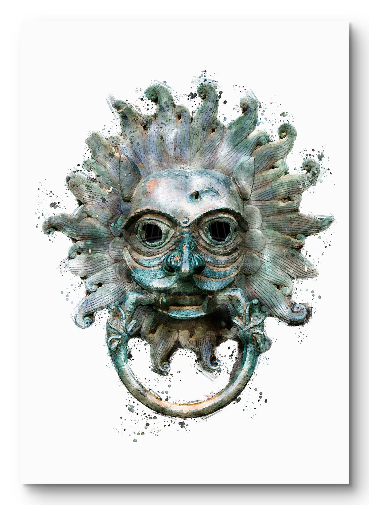 Sanctuary Knocker, portrait digital watercolour artwork preview