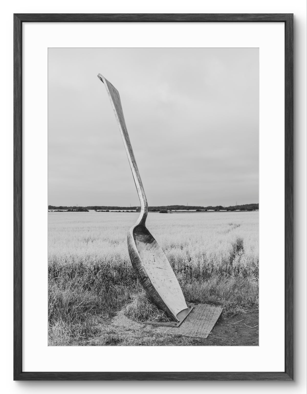 Eat for England Giant Spoon Black & White Portrait — black frame with white mount