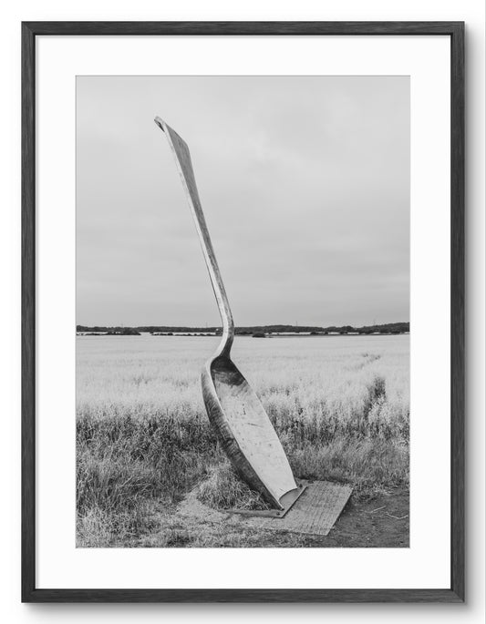Eat for England Giant Spoon Black & White Portrait — black frame with white mount