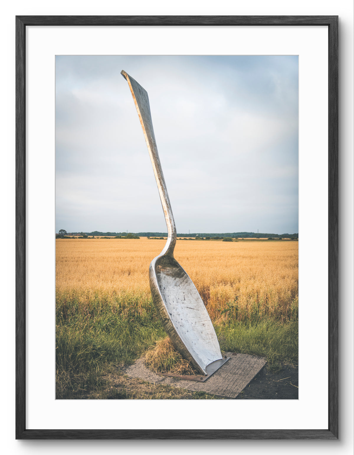 Eat for England Giant Spoon Portrait — black frame with white mount
