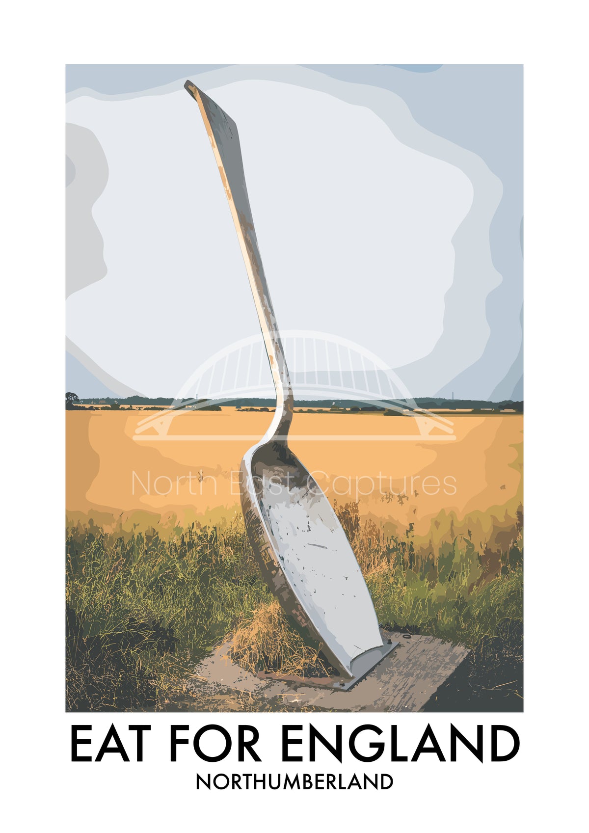 Eat for England Northumberland vector artwork with original lettering and preview watermark