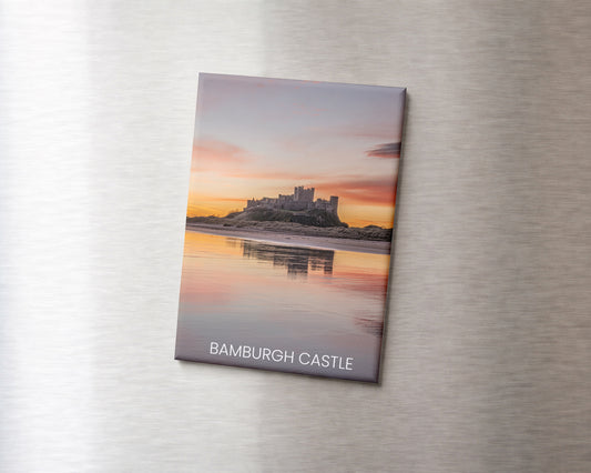 Bamburgh Castle Sunrise Magnet 9 x 6.5 cm rectangular photography magnet
