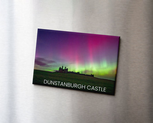 Dunstanburgh Castle Aurora Magnet 9 x 6.5 cm rectangular photography magnet