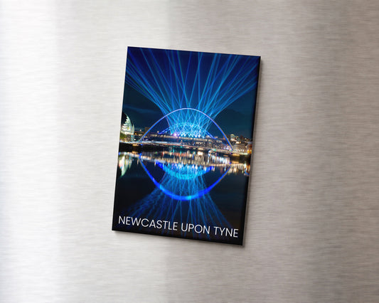 Newcastle Laser Light Show Magnet 9 x 6.5 cm rectangular photography magnet