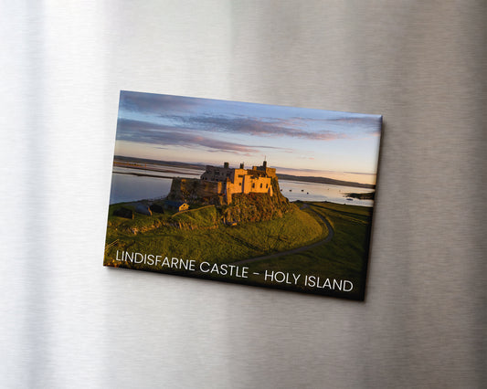 Lindisfarne Castle Holy Island Magnet 9 x 6.5 cm rectangular photography magnet
