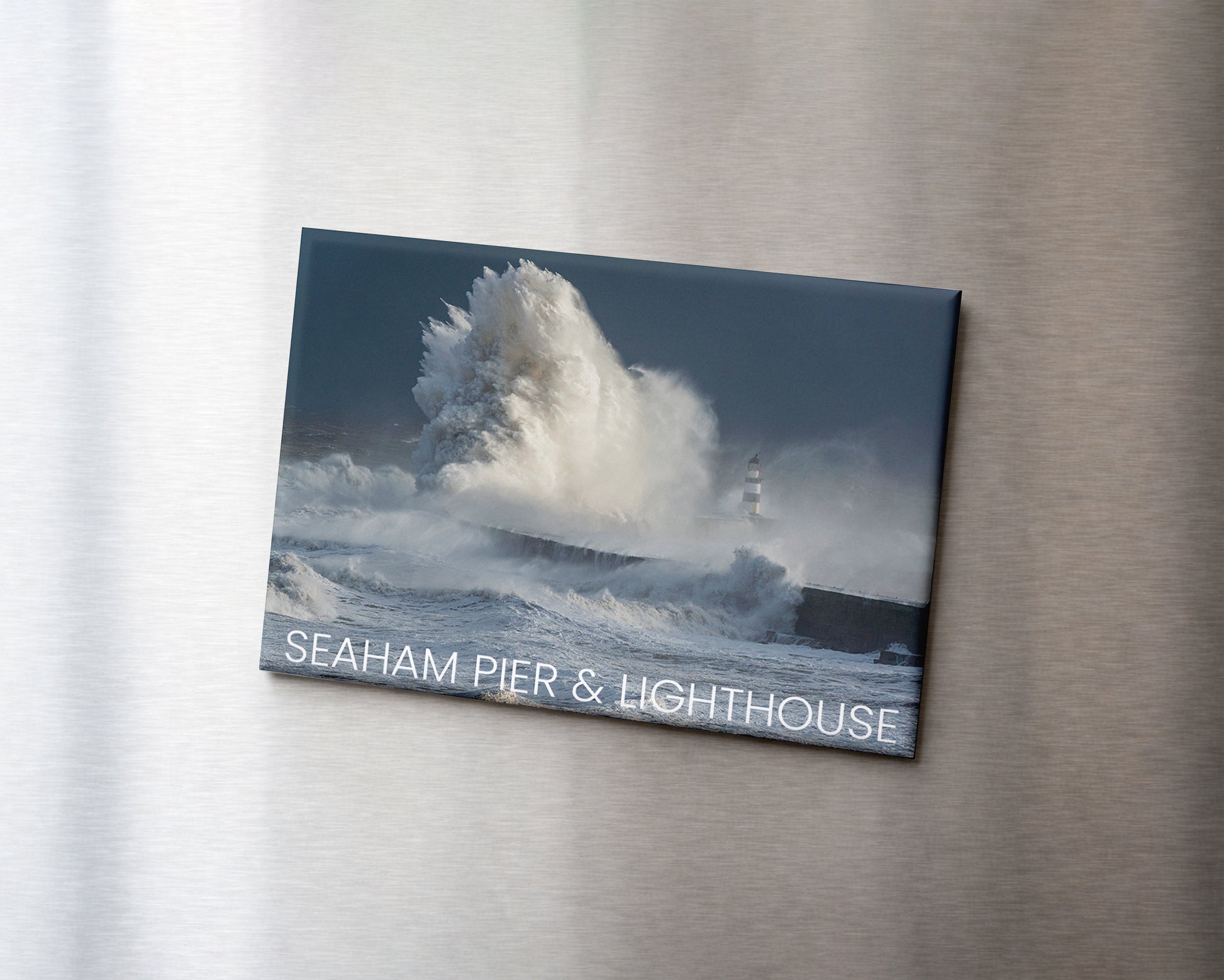 Seaham Pier Storm Magnet 9 x 6.5 cm rectangular photography magnet