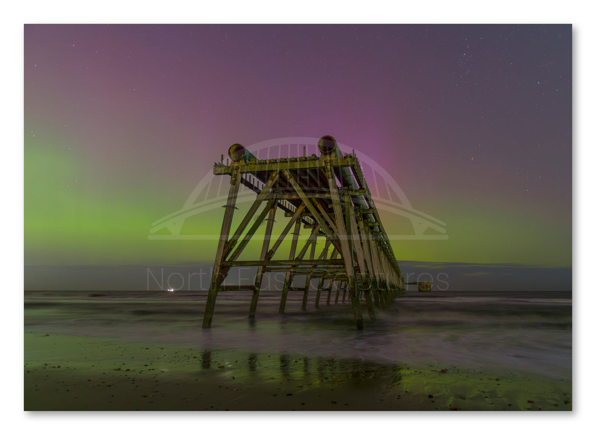 Steetley Pier Northern Lights Front View — watermarked photograph preview