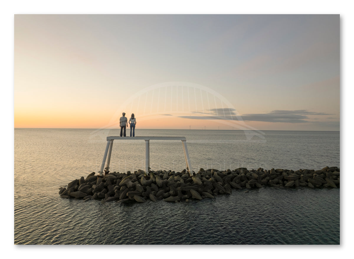 The Couple Sculpture Sunset — photograph preview