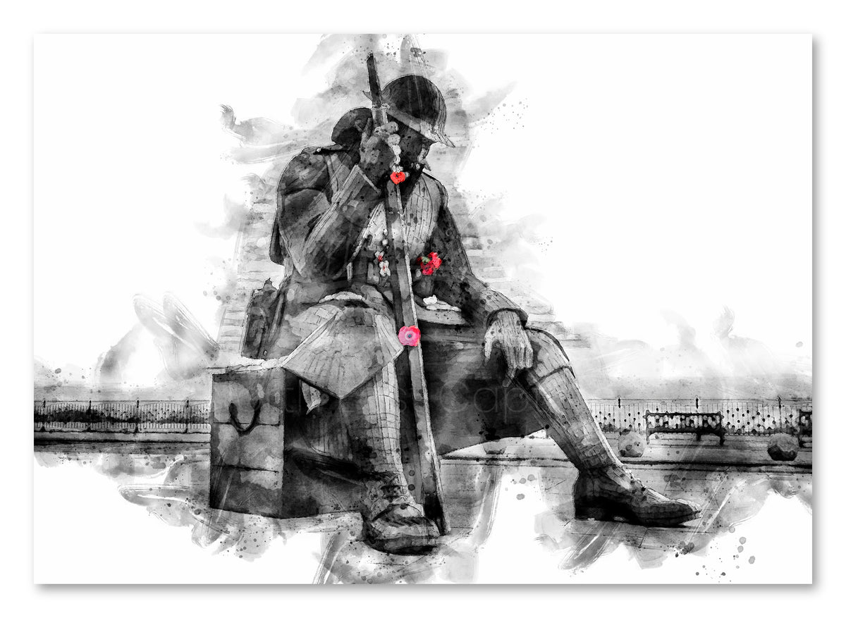 Tommy Seaham Black and White, landscape digital watercolour artwork preview
