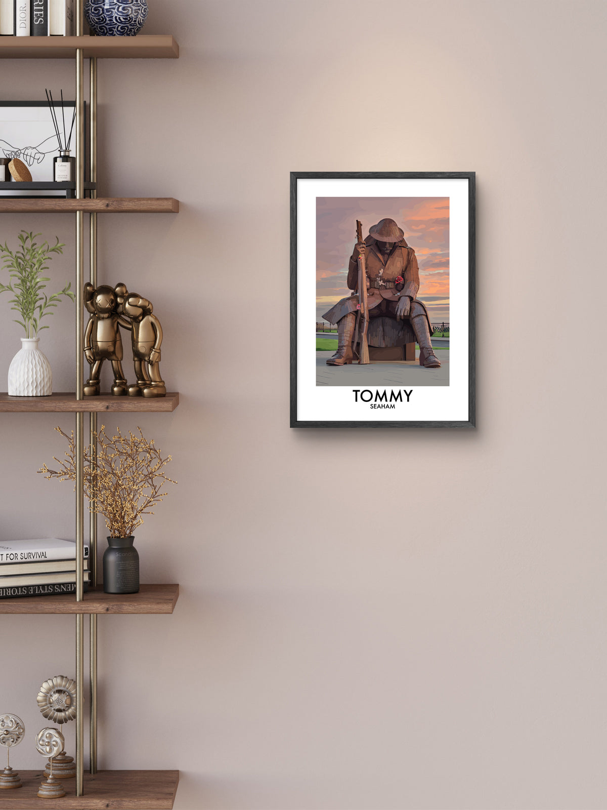 Tommy Seaham Front View framed vector art print displayed in a room setting