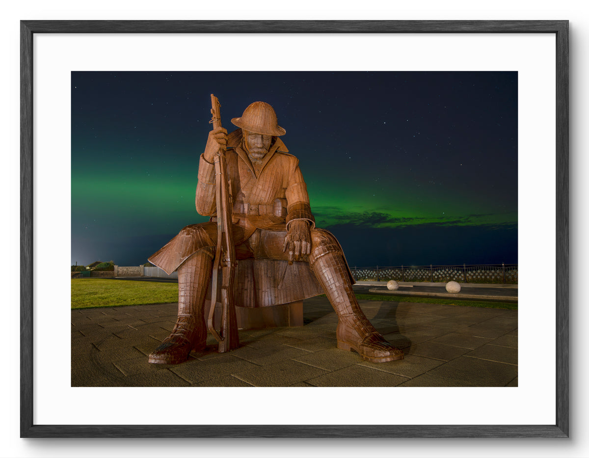 Tommy Seaham Northern Lights Landscape — black frame with white mount
