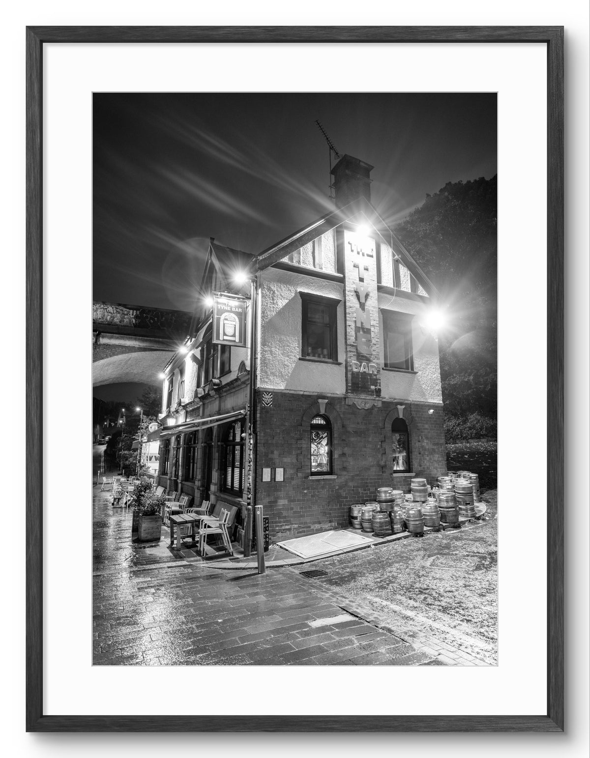 Tyne Bar Newcastle Portrait — black frame with white mount