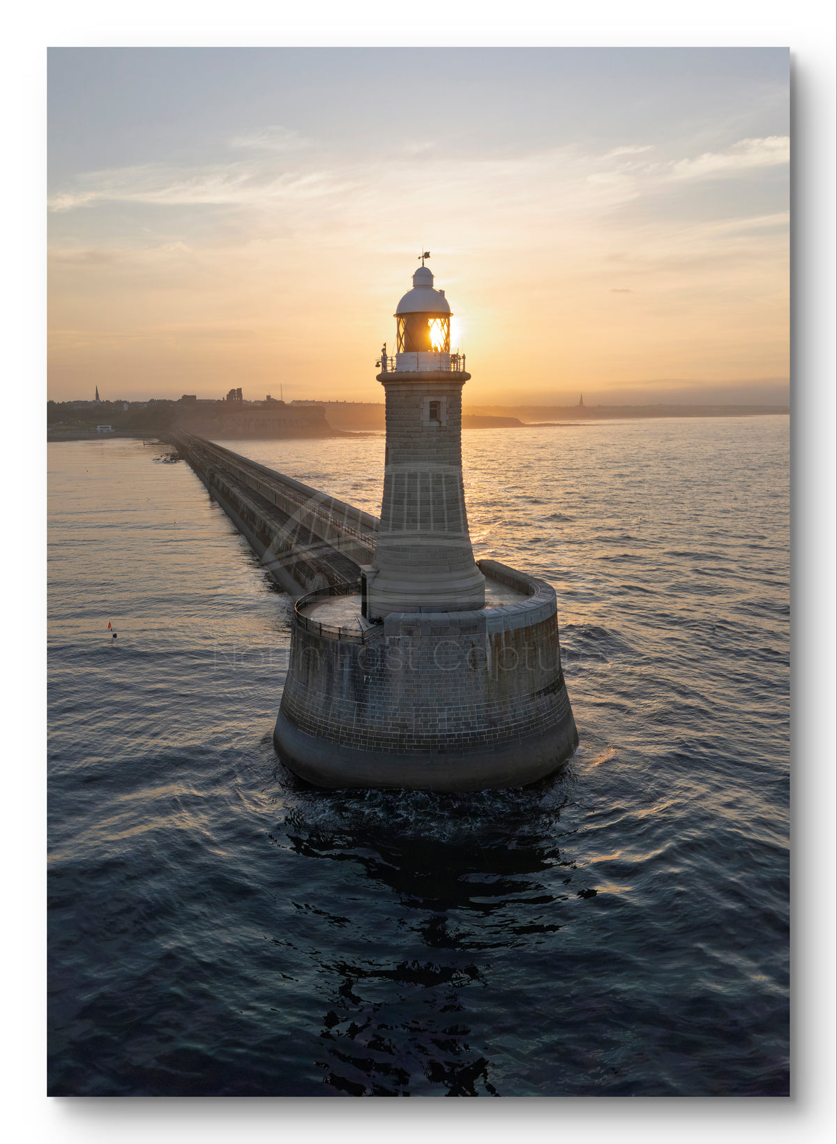 Tynemouth Pier Lighthouse Sunset Portrait — photograph preview