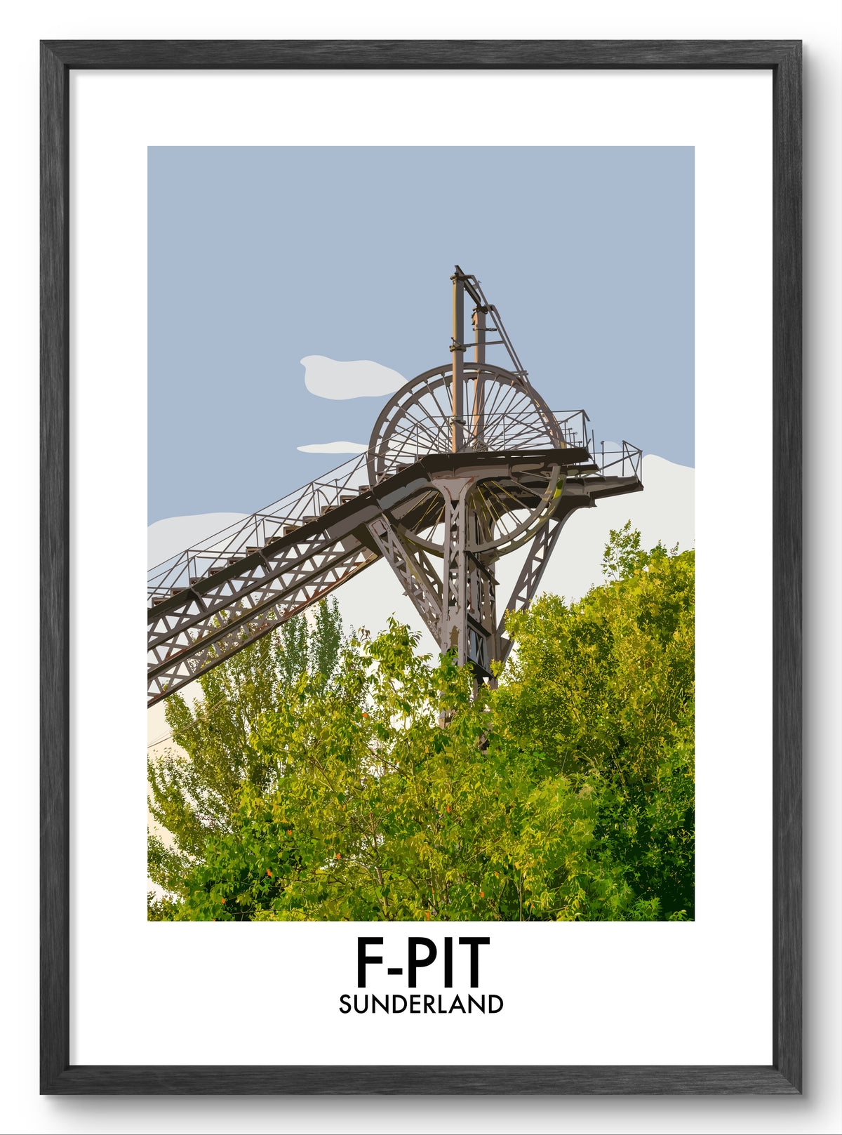 Washington F-Pit Headgear vector art print shown in a black frame