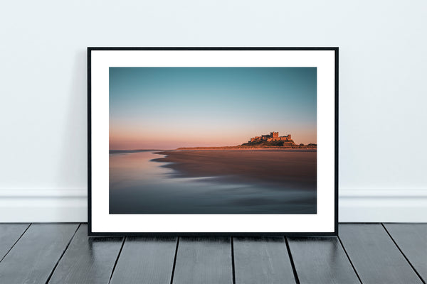 Bamburgh Castle Sunset with Pink Tones, Northumberland
