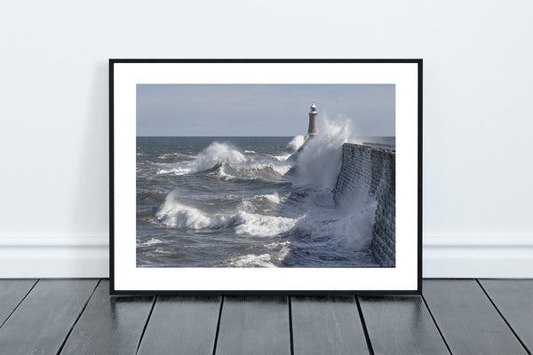 Stormy seas crashing off Tynemouth Pier at the mouth of the River Tyne - North East Captures
