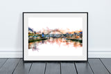 The Quayside and Tyne Bridge Digital Watercolour, Newcastle and Gateshead