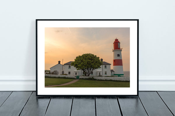 Souter Lighthouse in Marsden, South Shields at sunset
