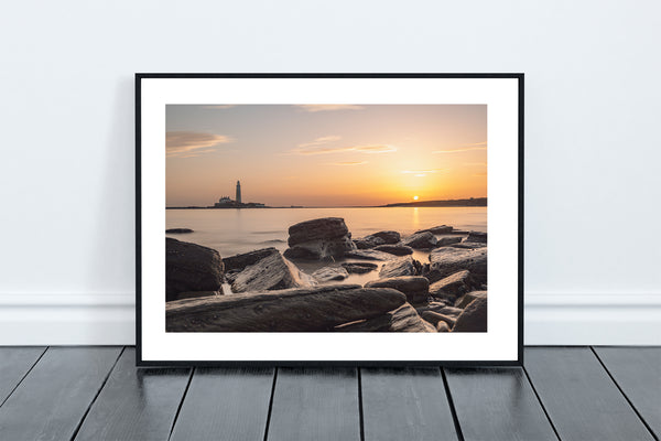 St Mary's Lighthouse and Rocks Sunrise, Whitley Bay