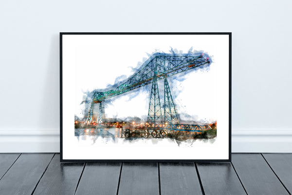 The Tees Transporter Bridge Digital Watercolour, Middlesbrough
