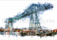 The Tees Transporter Bridge Digital Watercolour, Middlesbrough