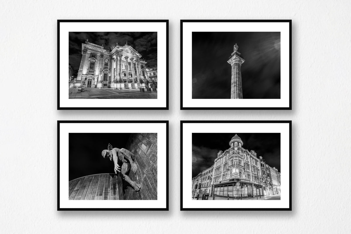 Newcastle Upon Tyne Landmarks - Four Landmarks in Black and White