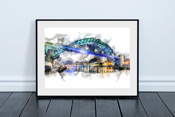 The Tyne Bridge Digital Watercolour, Newcastle