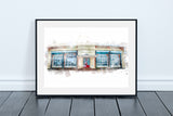 The Rendezvous Cafe Digital Watercolour, Whitley Bay