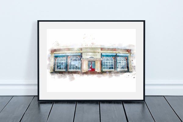 The Rendezvous Cafe Digital Watercolour, Whitley Bay