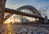 The Quayside - Cobbled Street at Sunrise - Newcastle