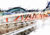 The Swing Bridge and Tyne Bridge Digital Watercolour